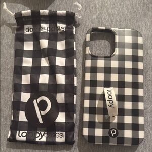 Loopy Case Black and White Buffalo Plaid Phone Case